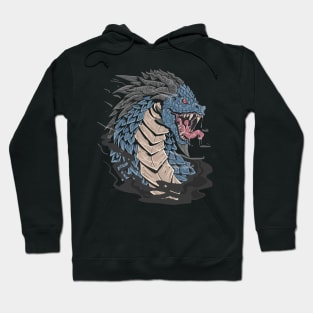 dragon head - blue colour - angry face - dragon boat festival Hoodie